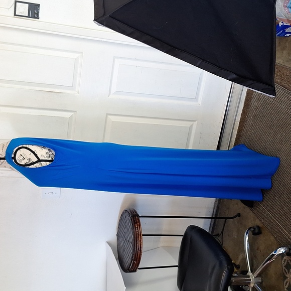 VENUS Royal Blue Maxi Dress with front Slit, Womens Sz Large stretchy sleeveless - Picture 4 of 7